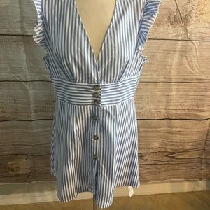 Cupshe Blue and White Striped Dress
